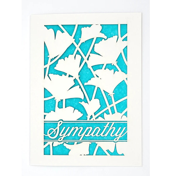 Laser Cut Greeting Card: Sympathy Poppies