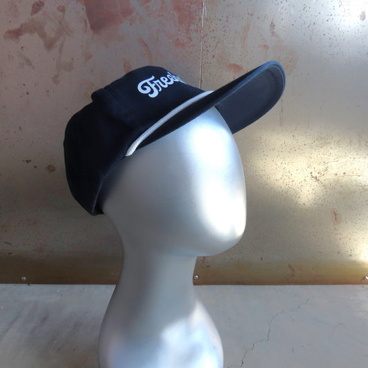 FreshGrass Hat: Navy Rope Hat with Cursive Logo