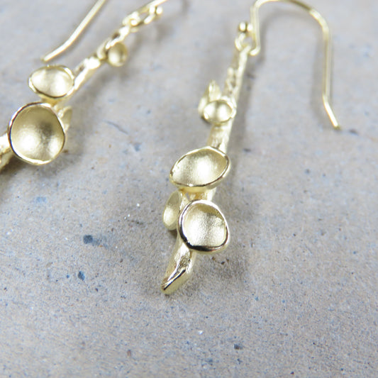 Small Stick Pod Earrings in 18K Gold Vermeil