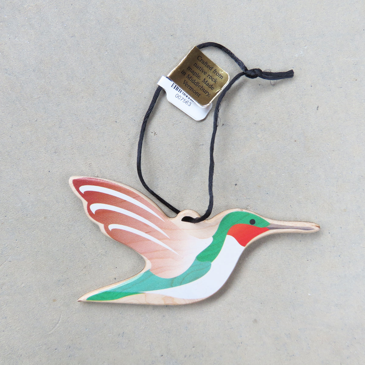 Wooden Holiday Ornament: Hummingbird