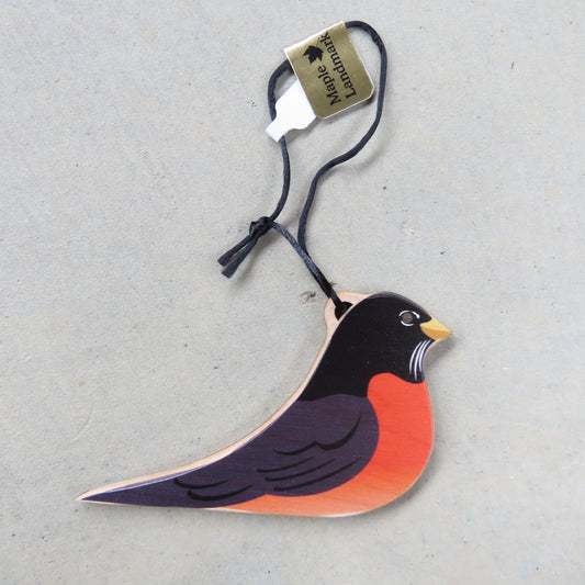Wooden Holiday Ornament: Robin