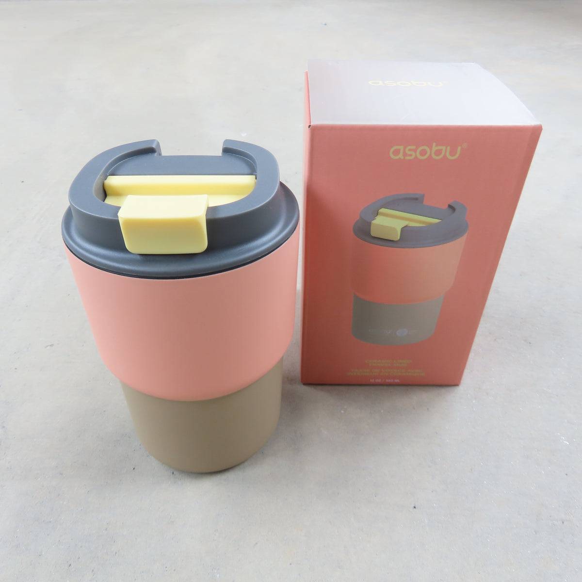 12oz Travel Mug: Pastel Peach Two Tone
