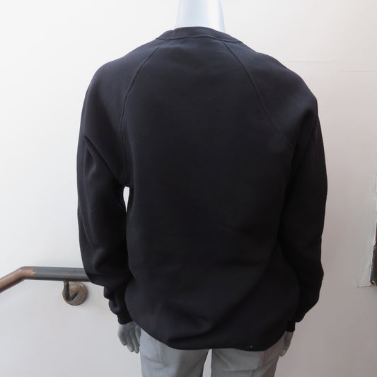 MASS MoCA Crew Neck Sweatshirt: Black with Multicolor Embroidery (Unisex)