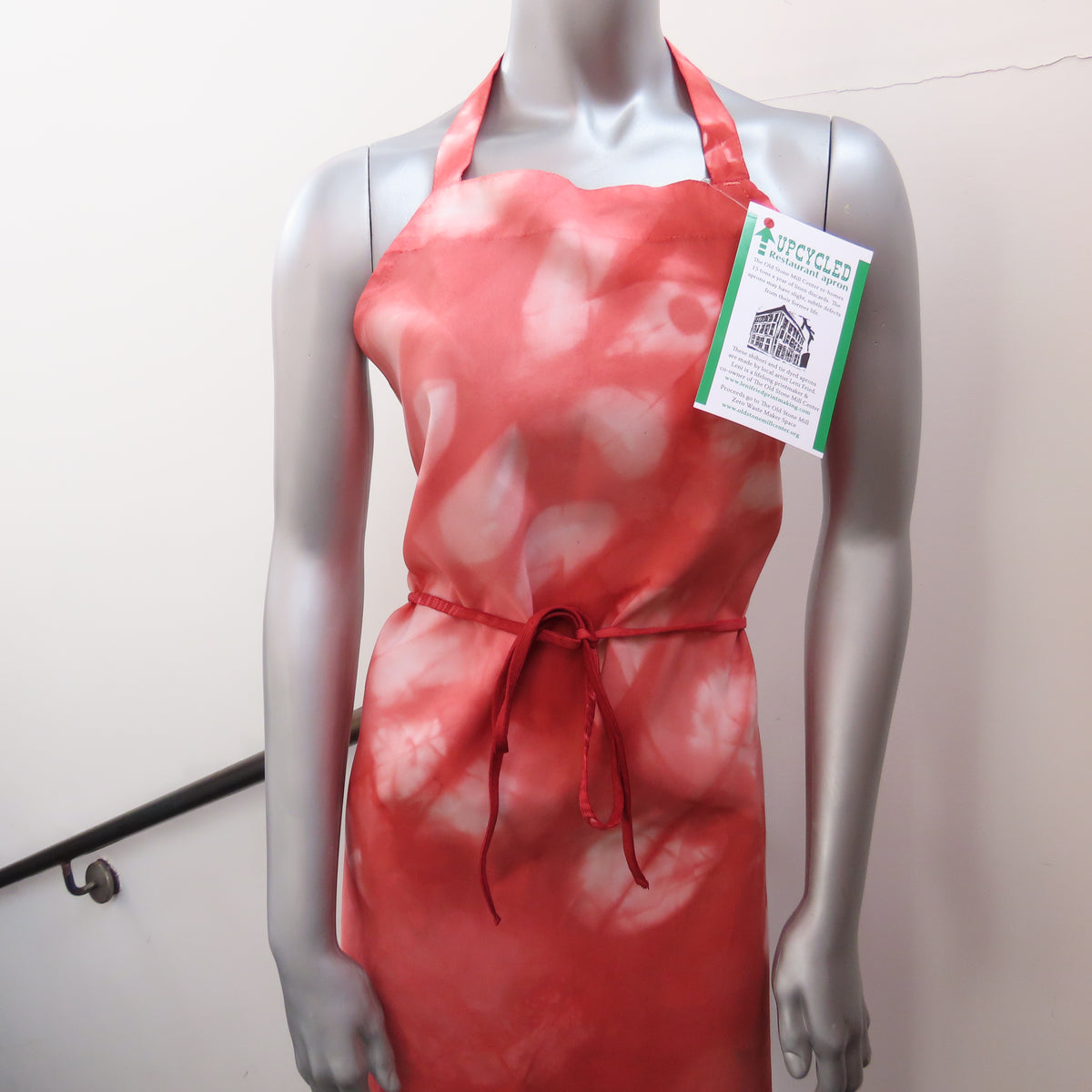 Upcycled Apron: Red Tie Dye
