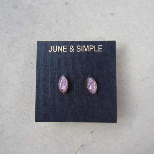 Crushed Stone Studs: Charoite Small Teardrop