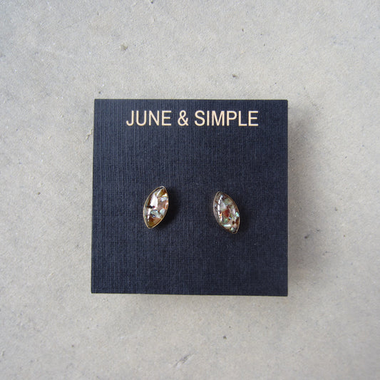Crushed Stone Studs: Abalone Small Teardrop