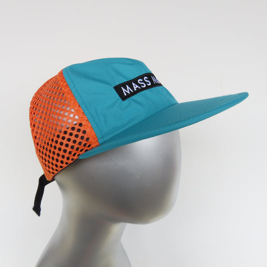 MASS MoCA Two-Tone Activewear Cap: Teal and Orange