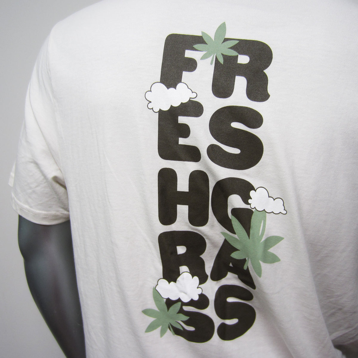 FreshGrass Tee: Beige Cannabis Design (Unisex)