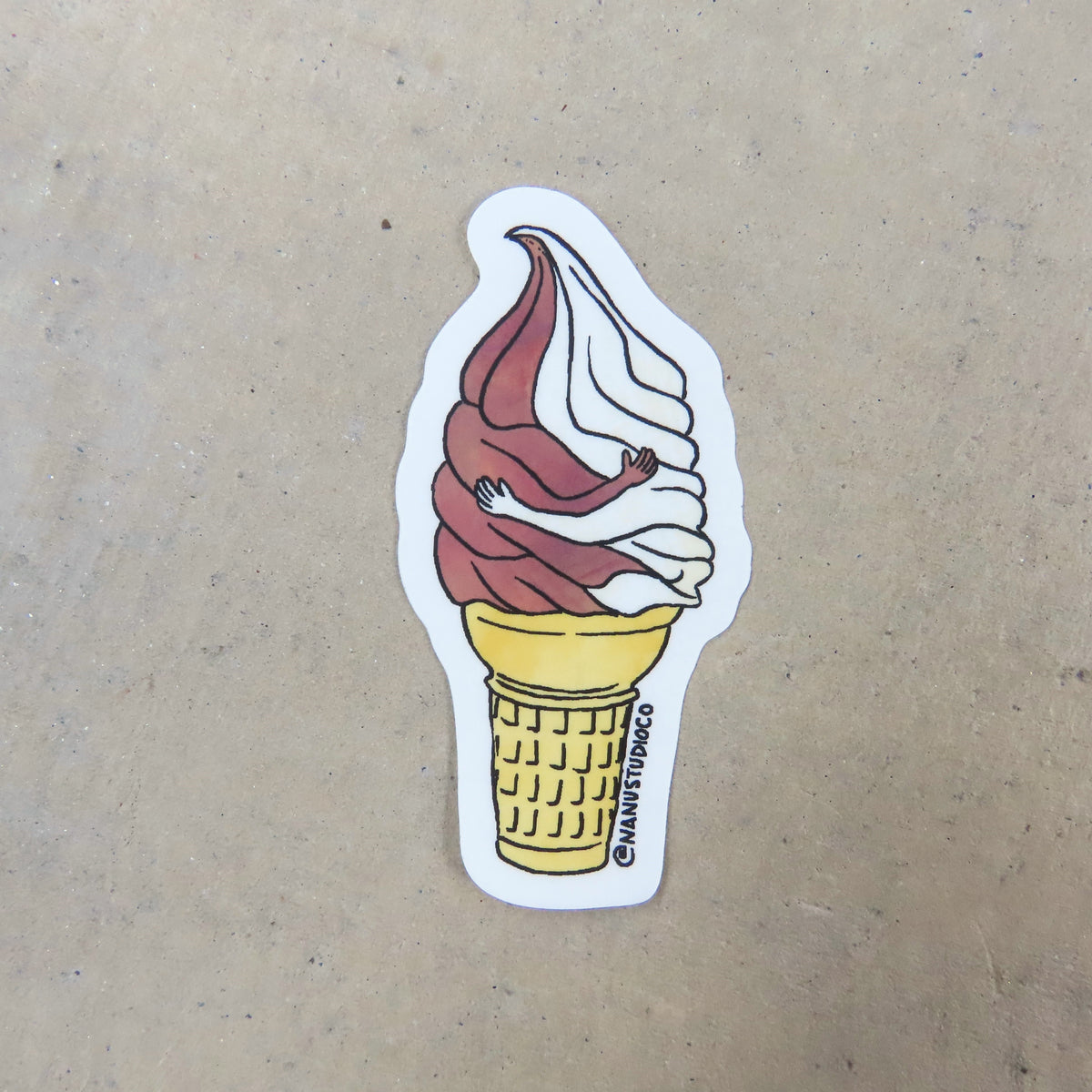 Un-cone-ditional Love - Illustrated Ice Cream Sticker