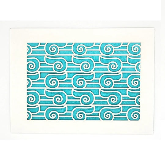 Laser Cut Greeting Card: Aztec Waves