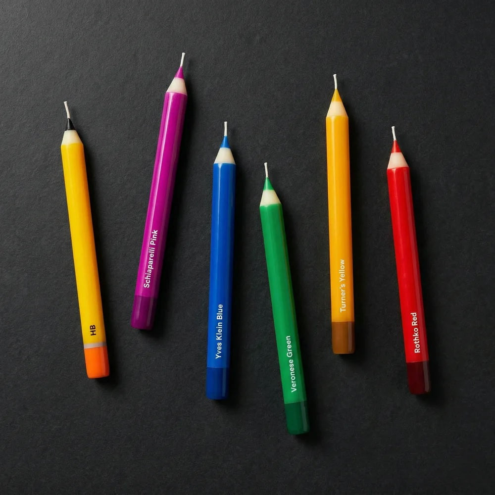 Pencil Taper Candles: Multicolor 5 pack