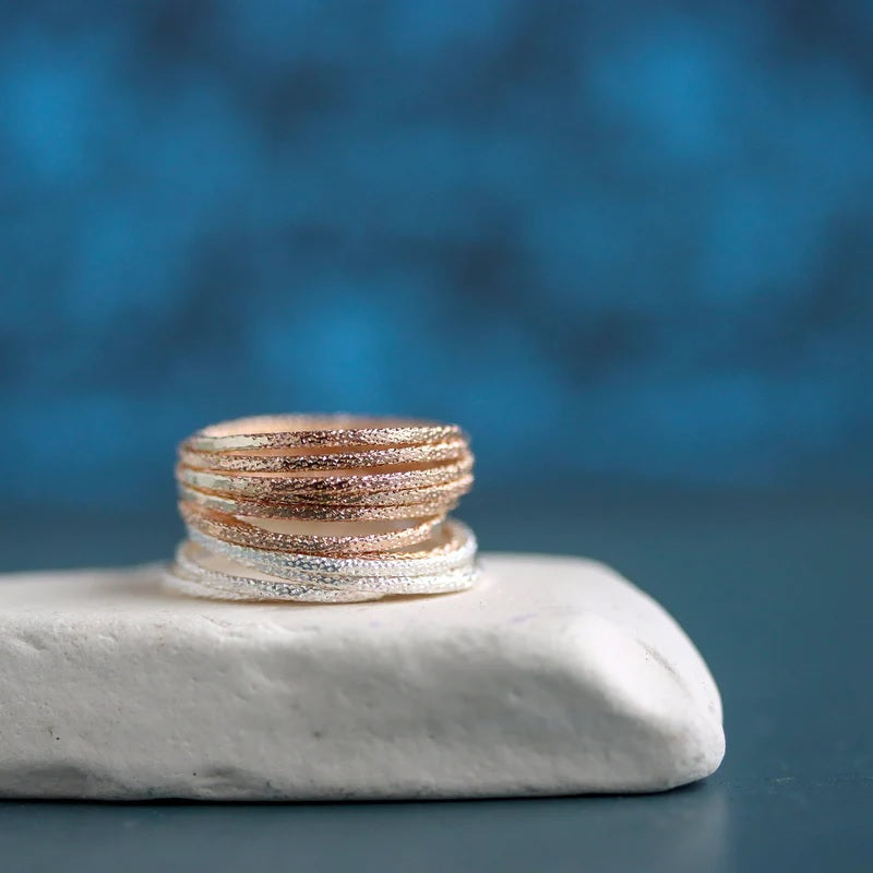 Stardust Stacker Ring in Sterling Silver