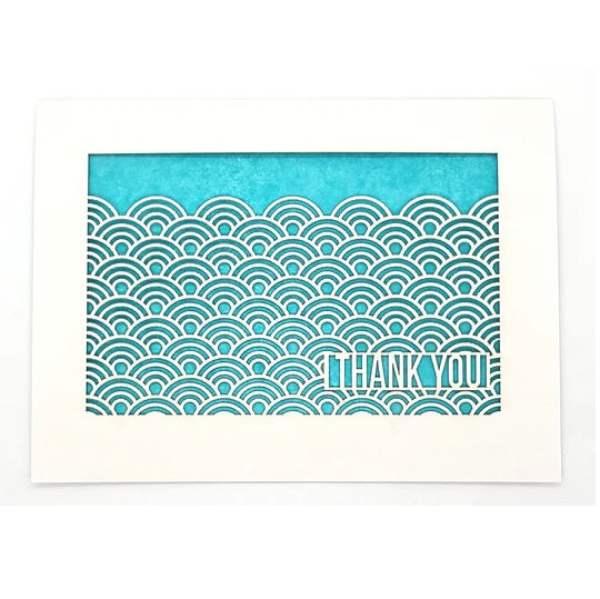 Laser Cut Greeting Card: Thank You Waves