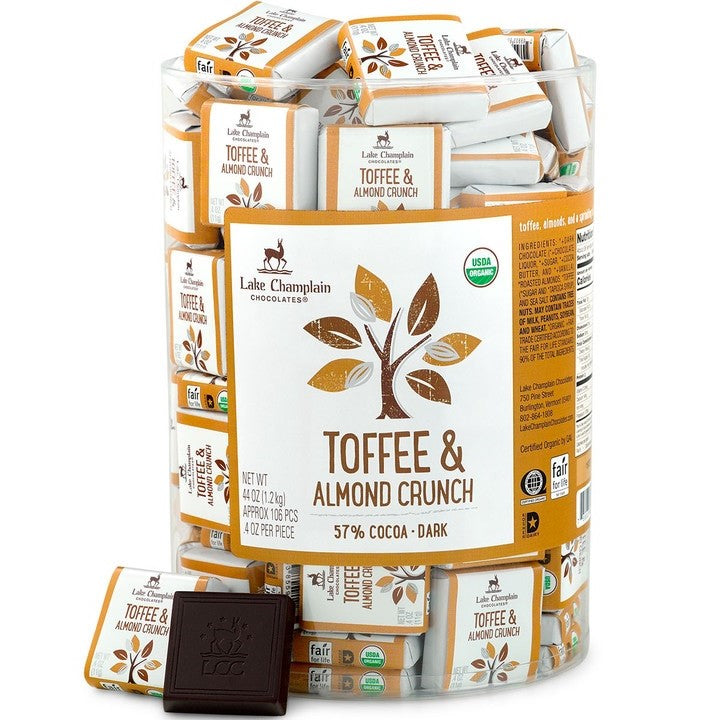 Small Chocolate Square: Dark Chocolate Toffee & Almonds