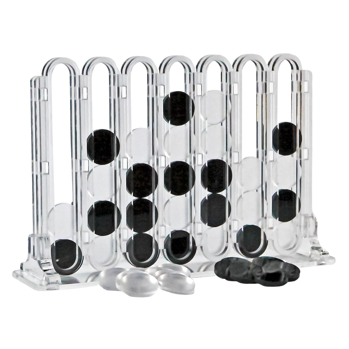 Acrylic Four In A Row Game: Black and White