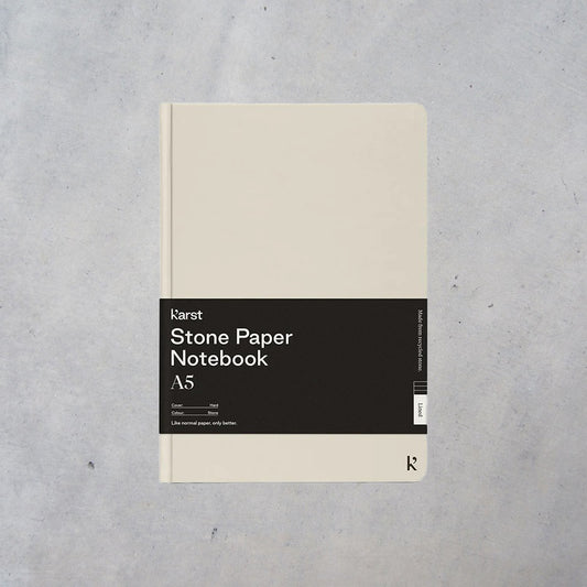 Stone Paper Notebook: A5 Lined Hardcover - Stone