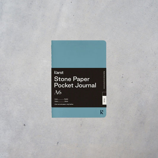 Stone Paper Pocket Journal: A6 Blank Softcover - Glacier