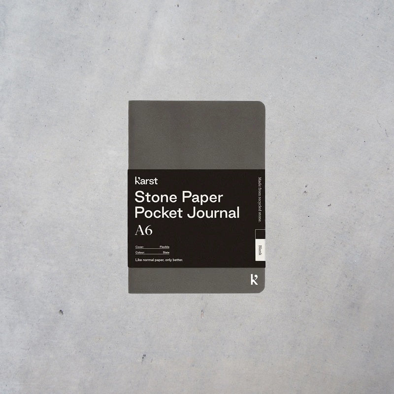 Stone Paper Pocket Journal: A6 Blank Softcover - Slate