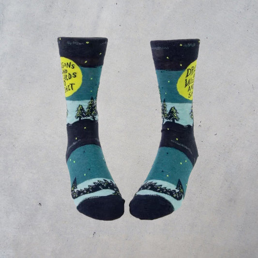 Men's Crew Socks: Dragons and Wizards and Shit