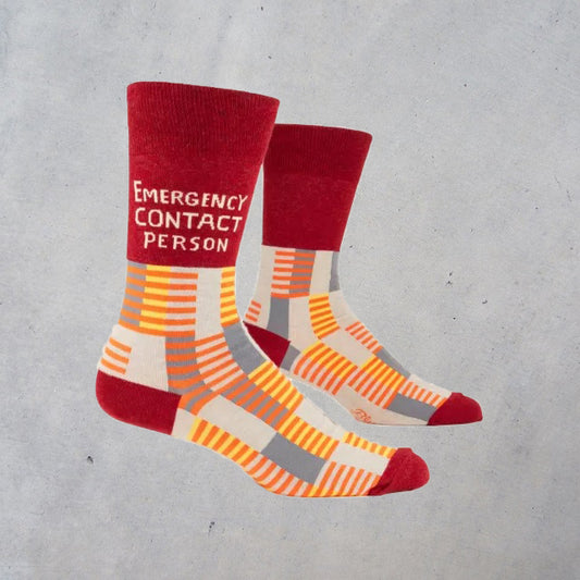 Men's Crew Socks: Emergency Contact