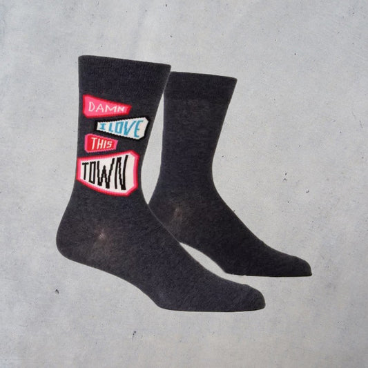 Men's Crew Socks: Damn I Love This Town