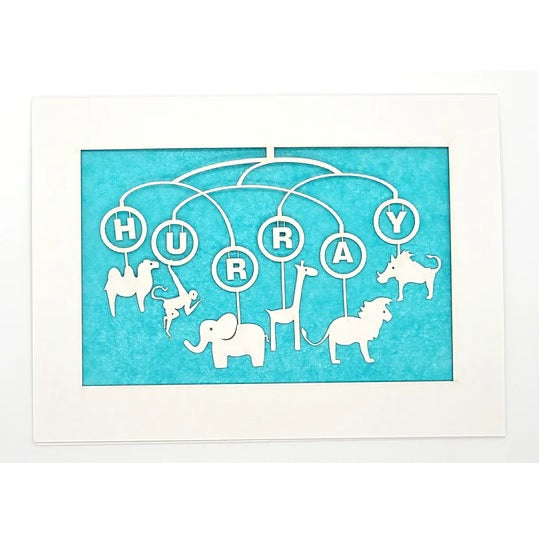 Laser Cut Greeting Card: Hurray