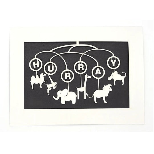 Laser Cut Greeting Card: Hurray