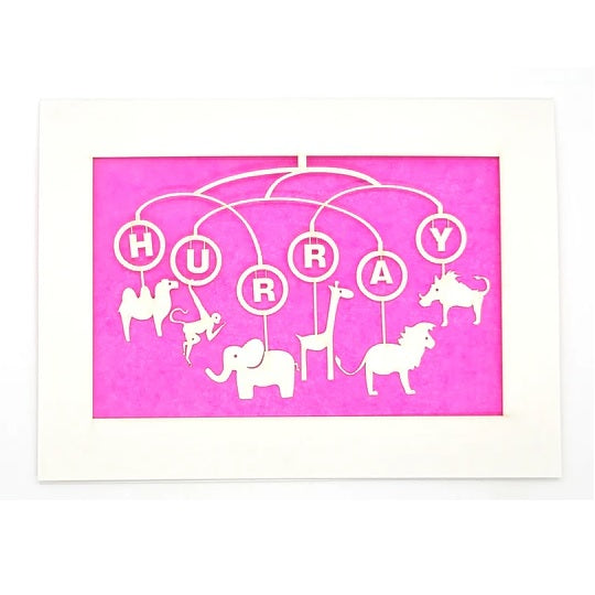 Laser Cut Greeting Card: Hurray