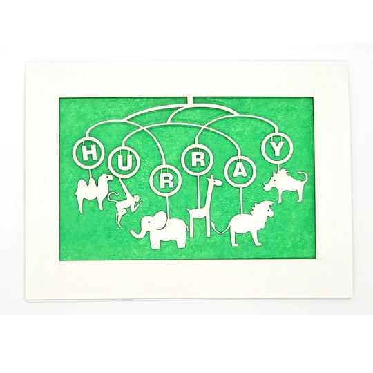 Laser Cut Greeting Card: Hurray