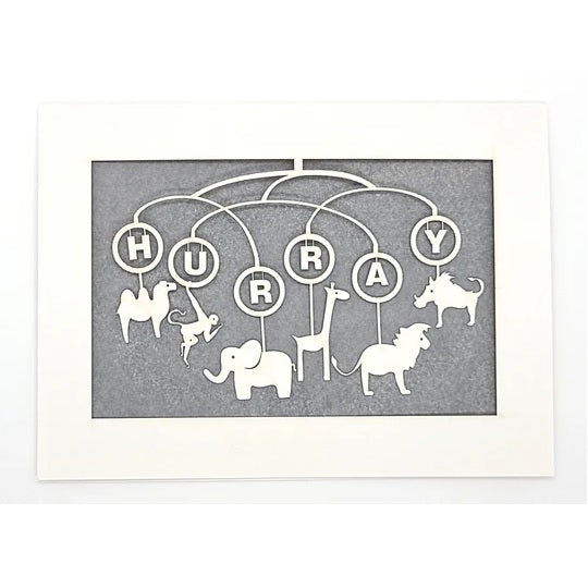 Laser Cut Greeting Card: Hurray