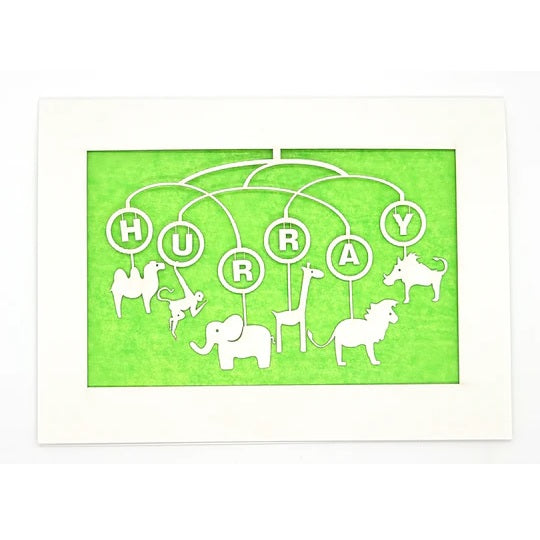 Laser Cut Greeting Card: Hurray