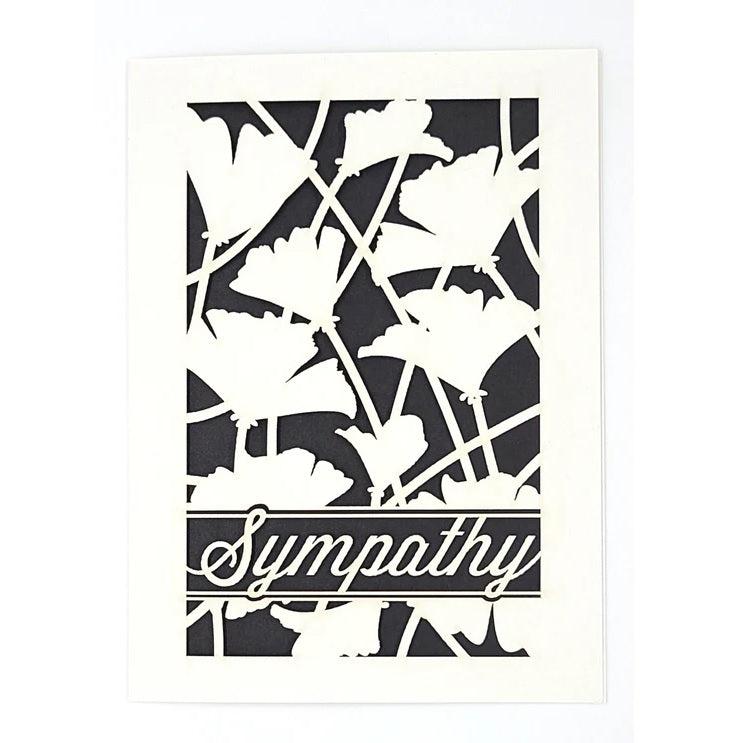 Laser Cut Greeting Card: Sympathy Poppies