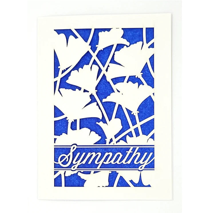 Laser Cut Greeting Card: Sympathy Poppies