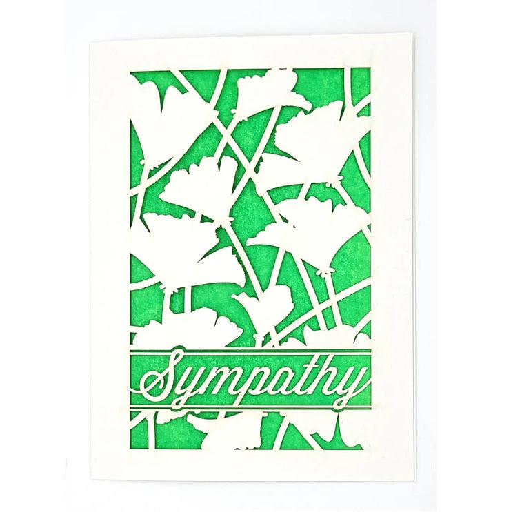 Laser Cut Greeting Card: Sympathy Poppies