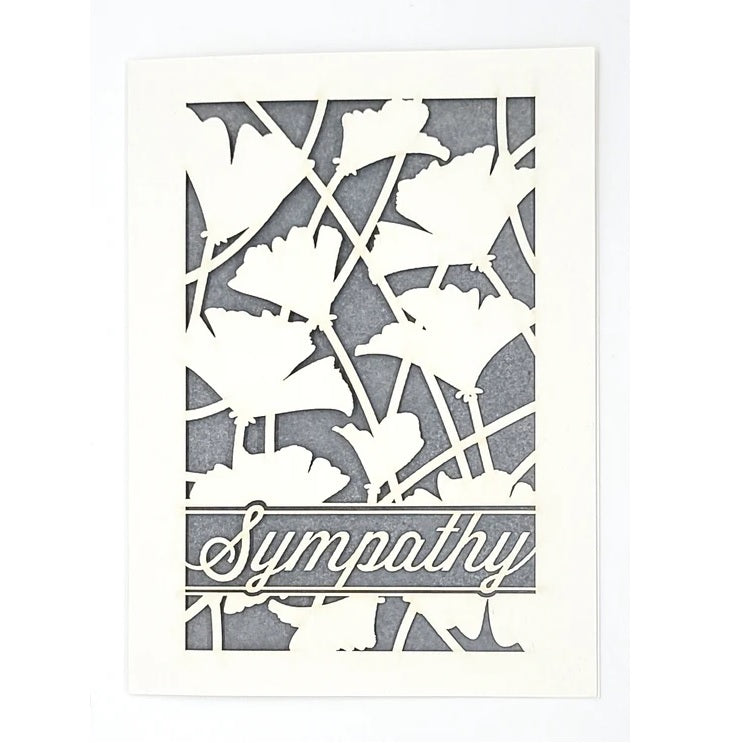 Laser Cut Greeting Card: Sympathy Poppies