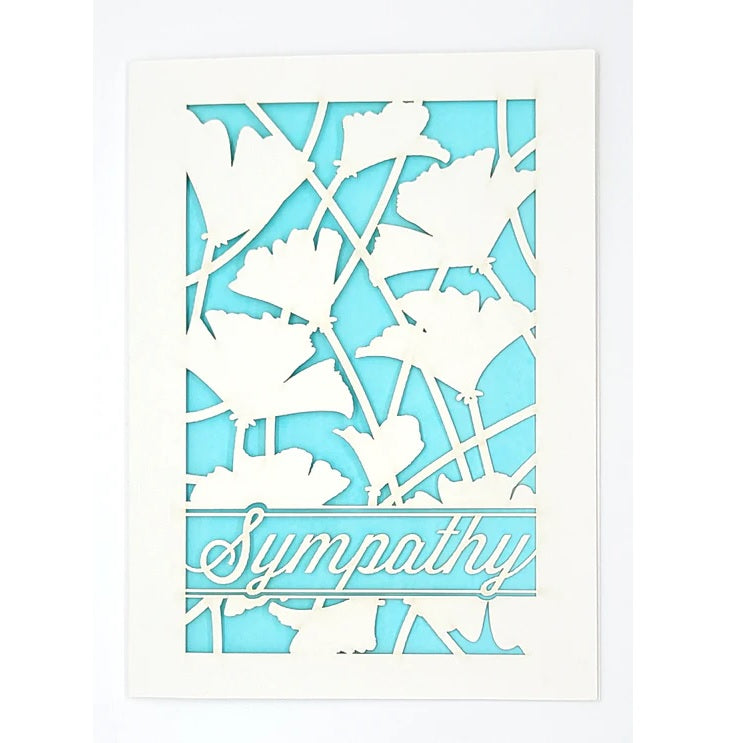 Laser Cut Greeting Card: Sympathy Poppies