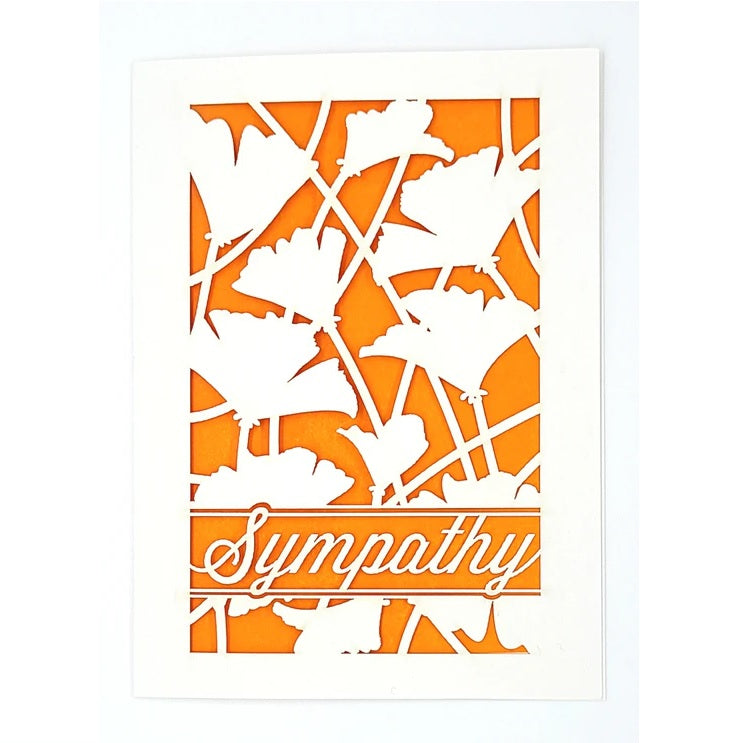 Laser Cut Greeting Card: Sympathy Poppies