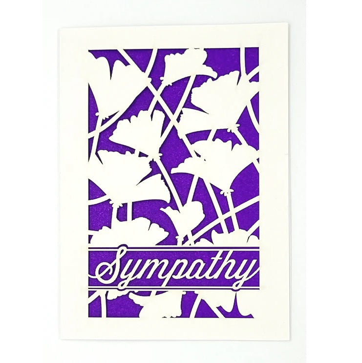 Laser Cut Greeting Card: Sympathy Poppies