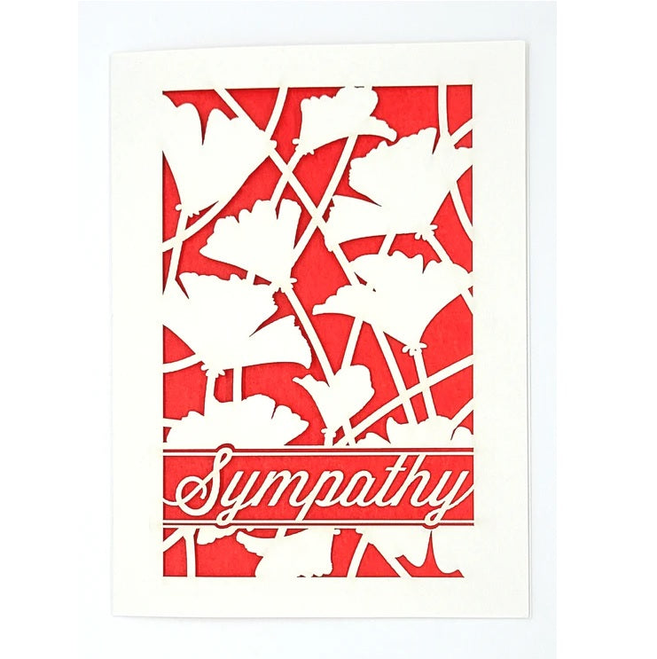Laser Cut Greeting Card: Sympathy Poppies