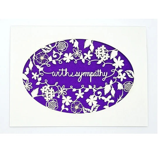 Laser Cut Greeting Card: With Sympathy Wreath