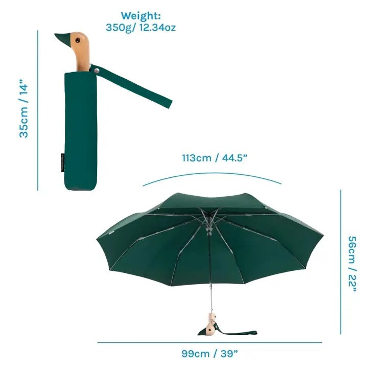 Forest Green Compact Duck Umbrella