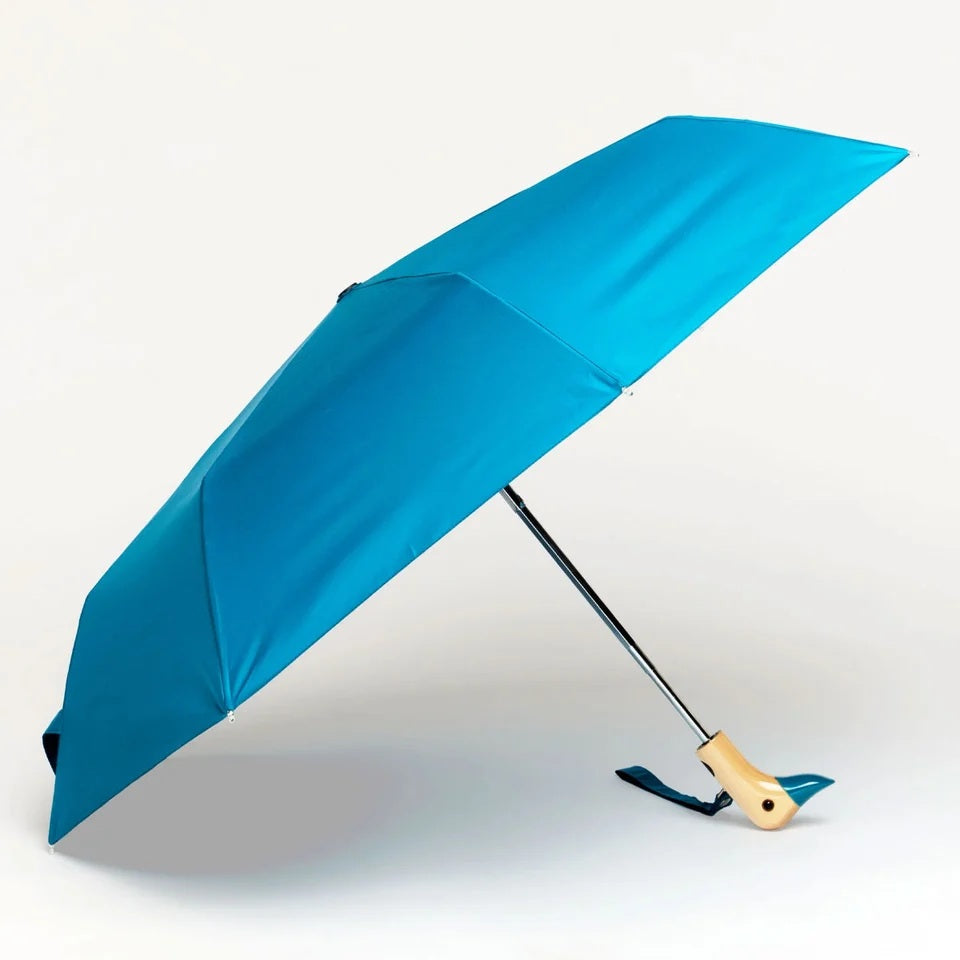 Teal Compact Duck Umbrella