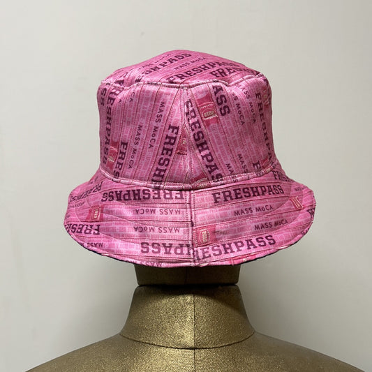 FreshGrass Wristband Bucket Hat: Pink FreshPass w/Purple Lining