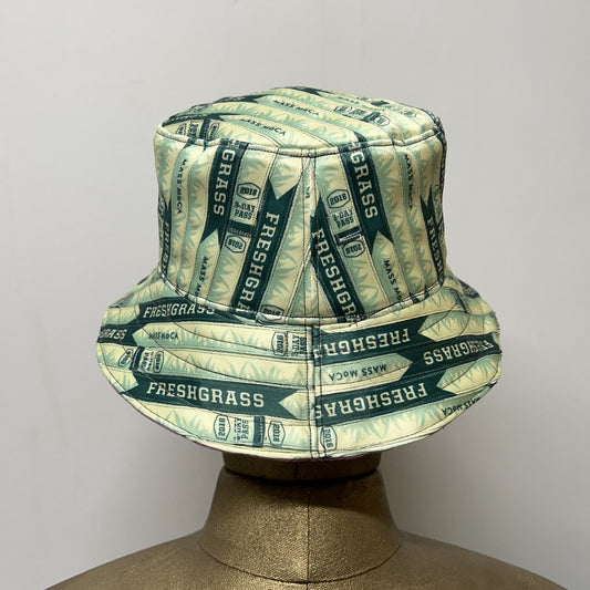 FreshGrass Wristband Bucket Hat: Light Green w/Pink Lining
