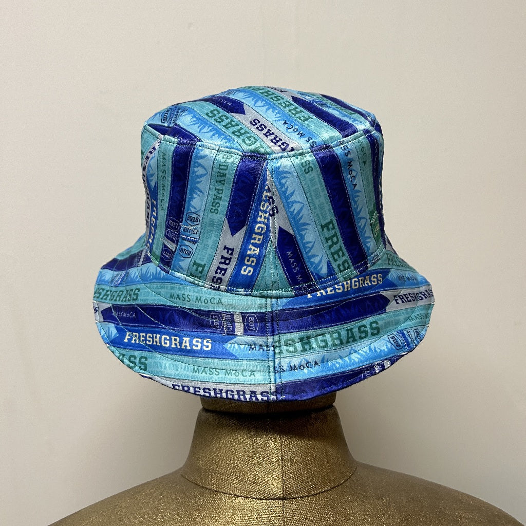 FreshGrass Wristband Bucket Hat: Blue Shades w/Blue Lining