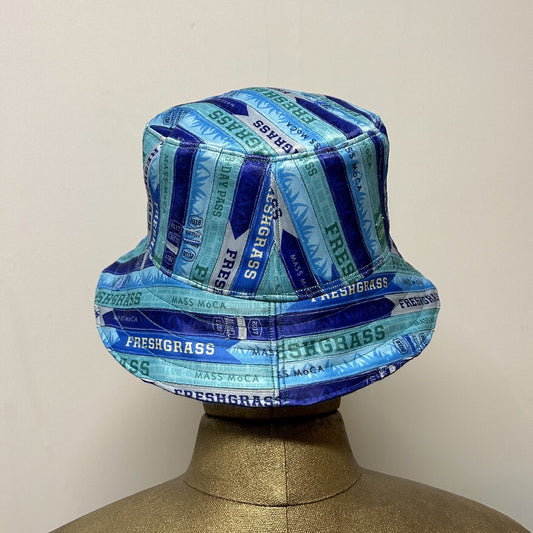 FreshGrass Wristband Bucket Hat: Blue Shades w/Blue Lining
