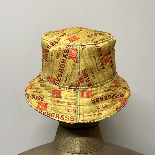 FreshGrass Wristband Bucket Hat: Yellow w/Blue Lining
