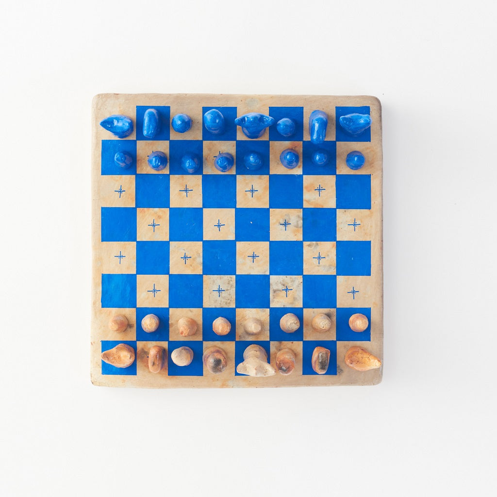 Flaÿou Clay Chess Set (Neon Blue)