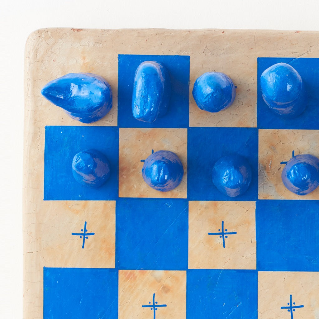 Flaÿou Clay Chess Set (Neon Blue)