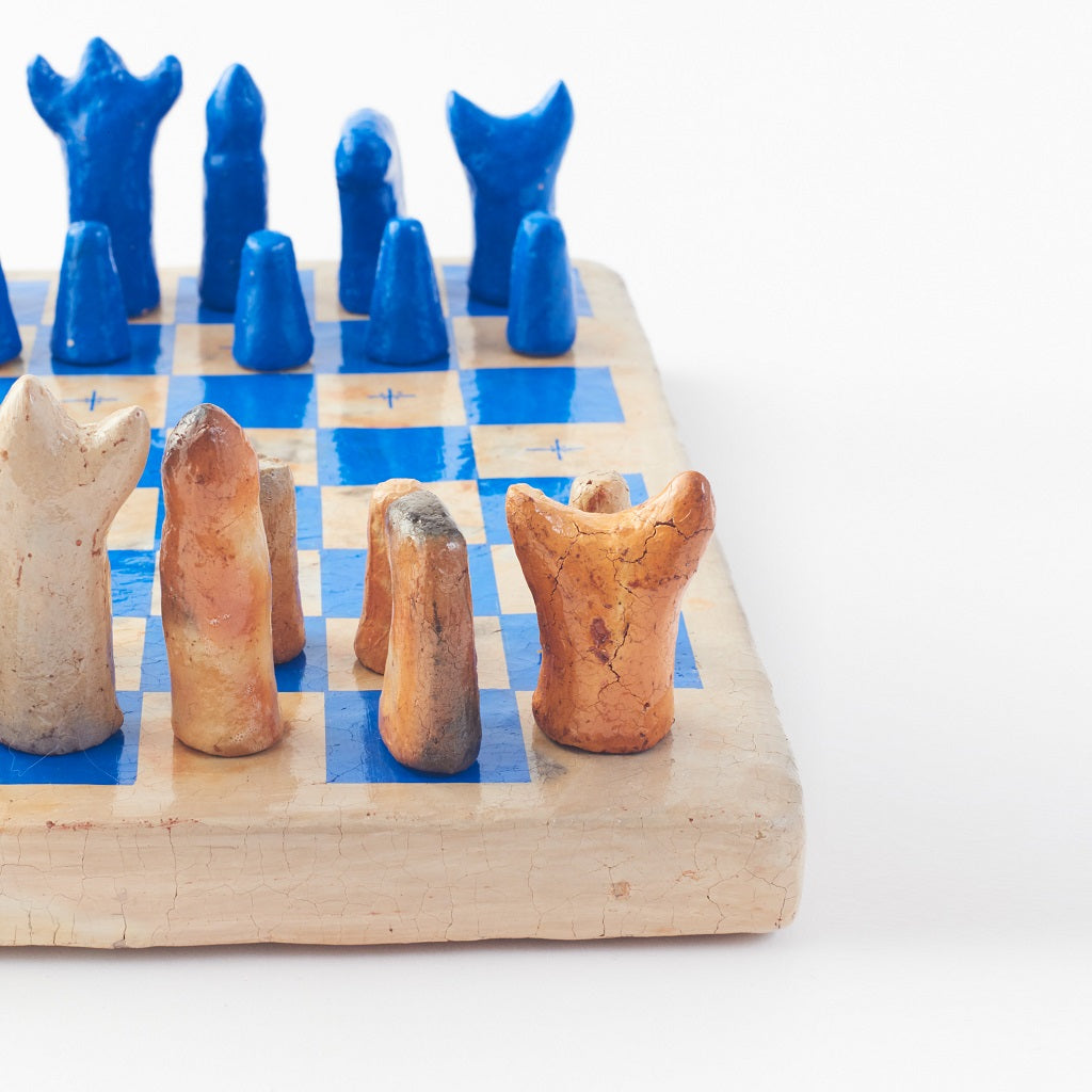 Flaÿou Clay Chess Set (Neon Blue)